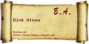 Bink Alexa névjegykártya